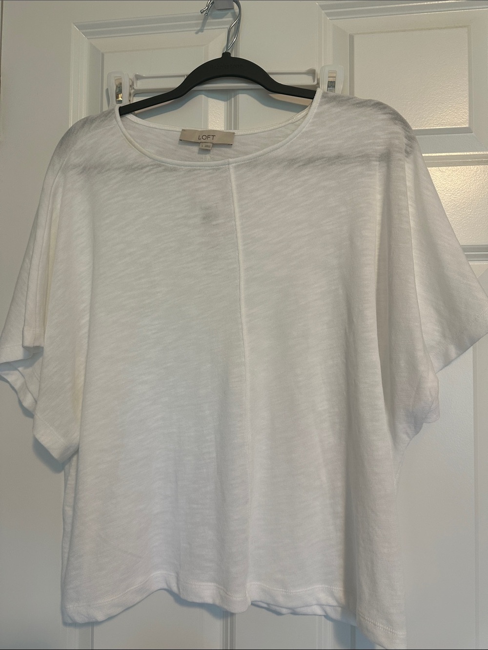 LOFT White Short Sleeve Center Seam Tee